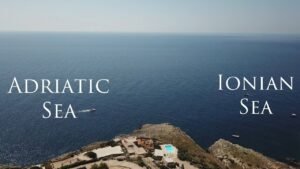 Drone view of Ionian and Adriatic Sea
