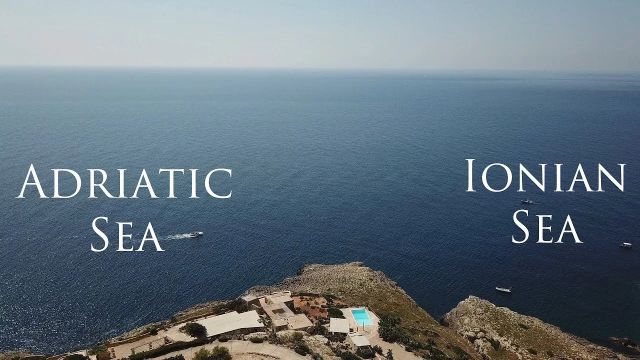 Drone view of Ionian and Adriatic Sea